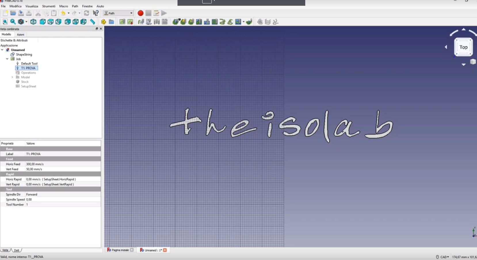 CNC - Tutorial FreeCAD - Come generare il GCode di una scritta con FreeCAD