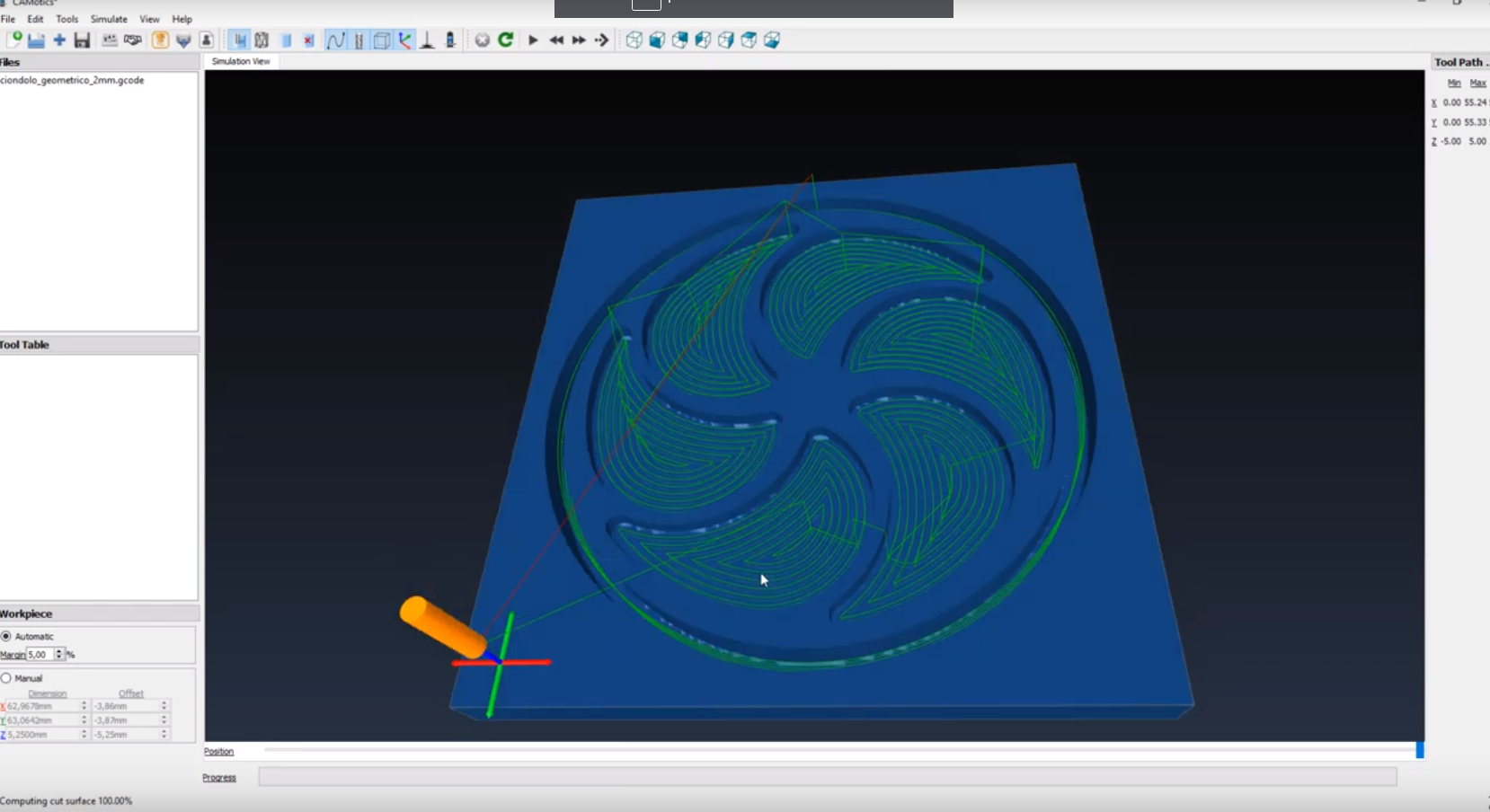 GCode per realizzare un ciondolo in legno e resina epossidica con Jscut (alternativa Inkscape) 1