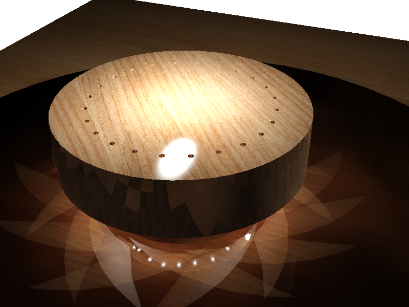 Lampada da tavolo in legno con led e portapenne