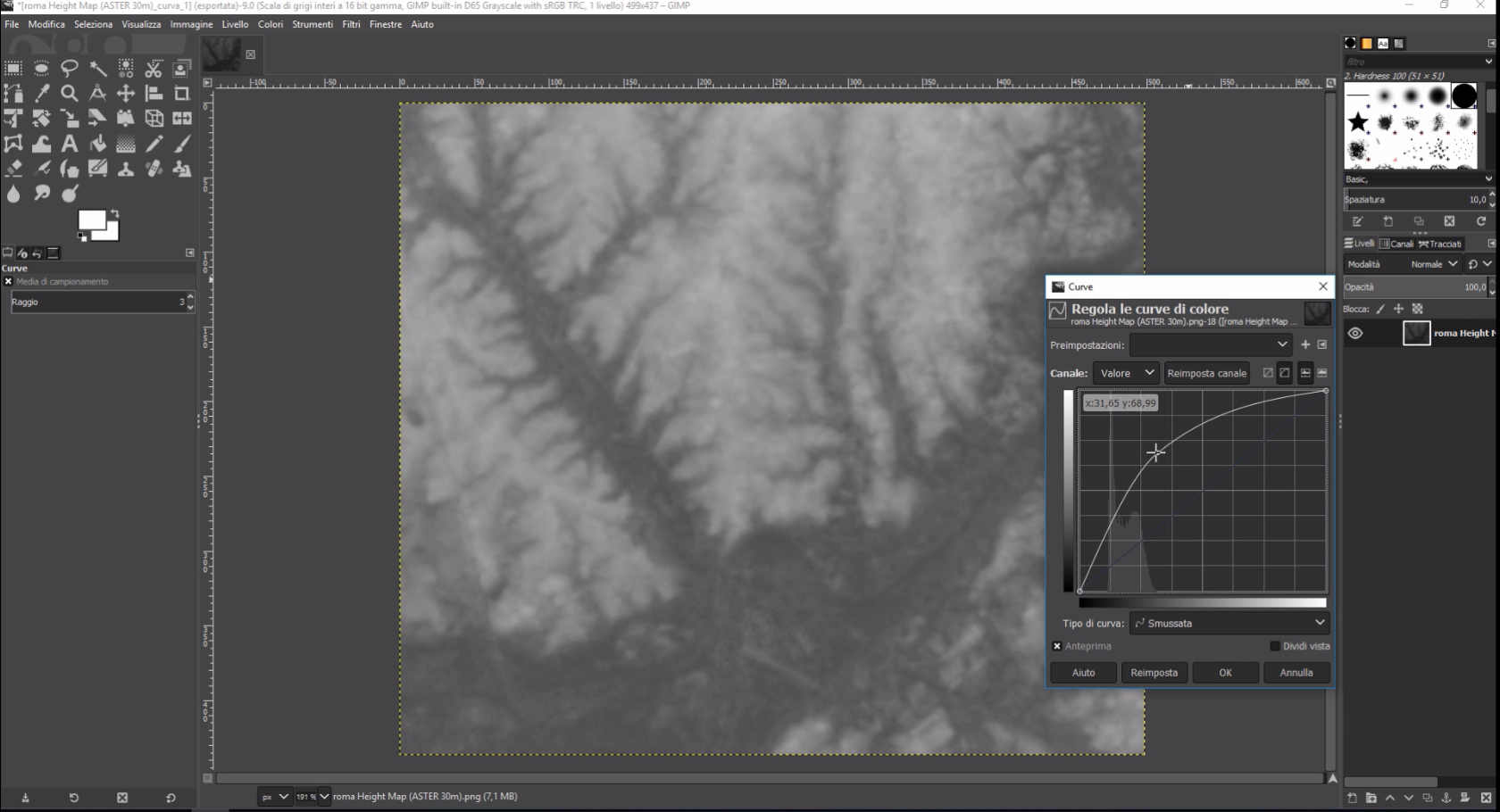 DMAP2GCODE modifica con gimp per 3d terreno