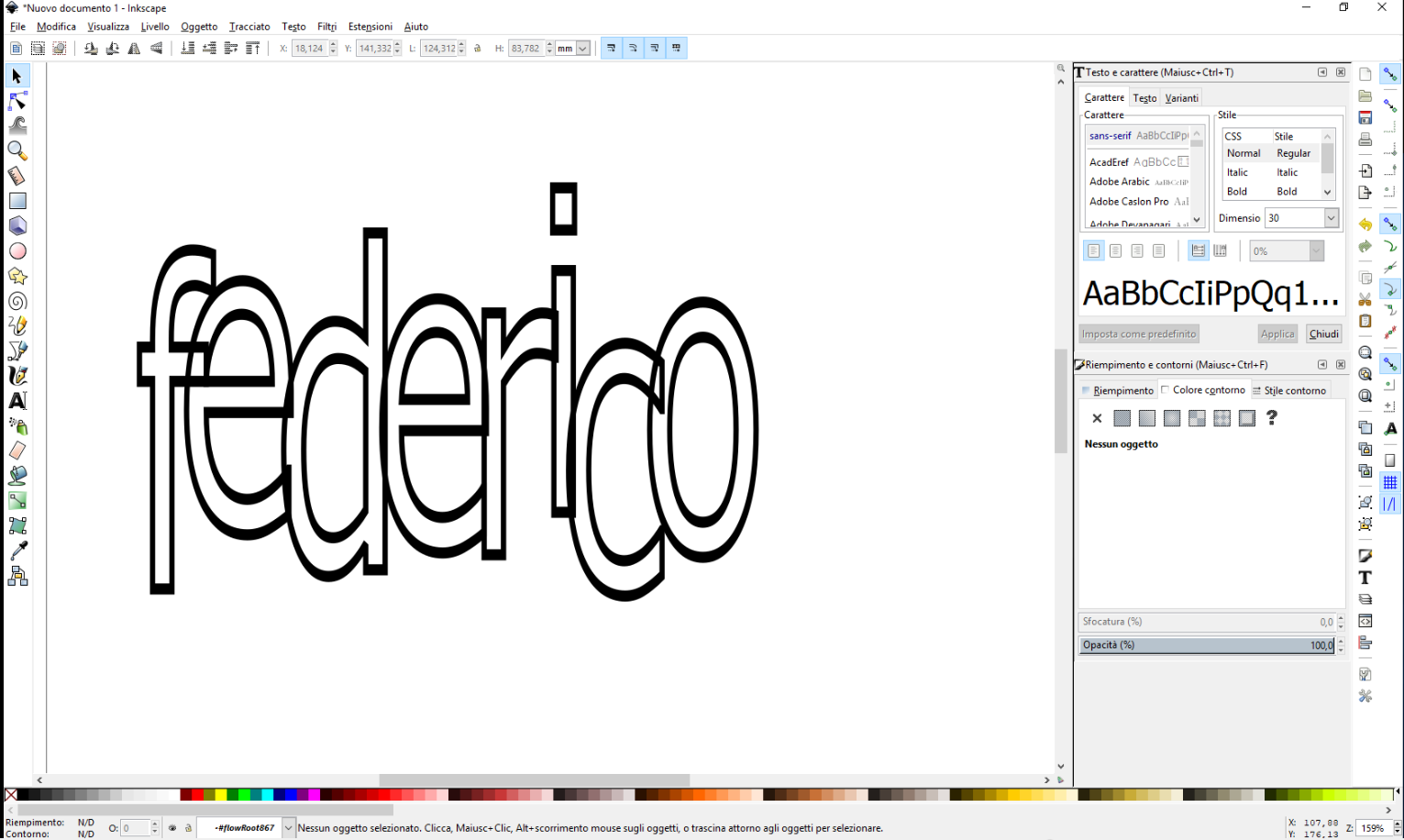 Creazione gcode con inkscape scritta unita