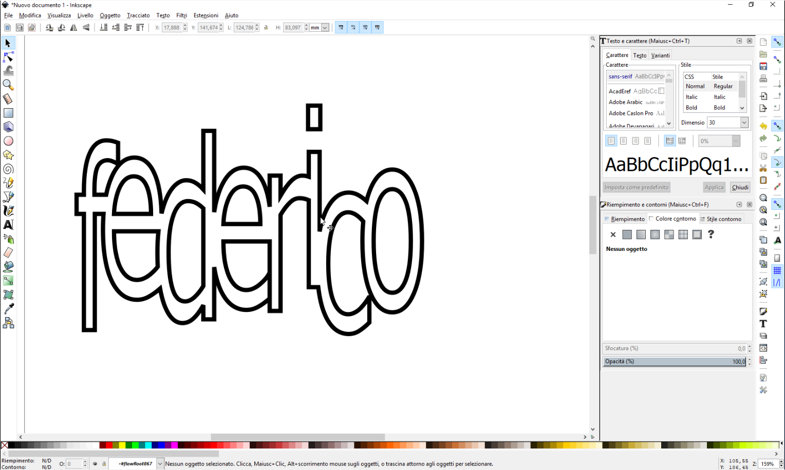 Creazione gcode con inkscape scritta unita