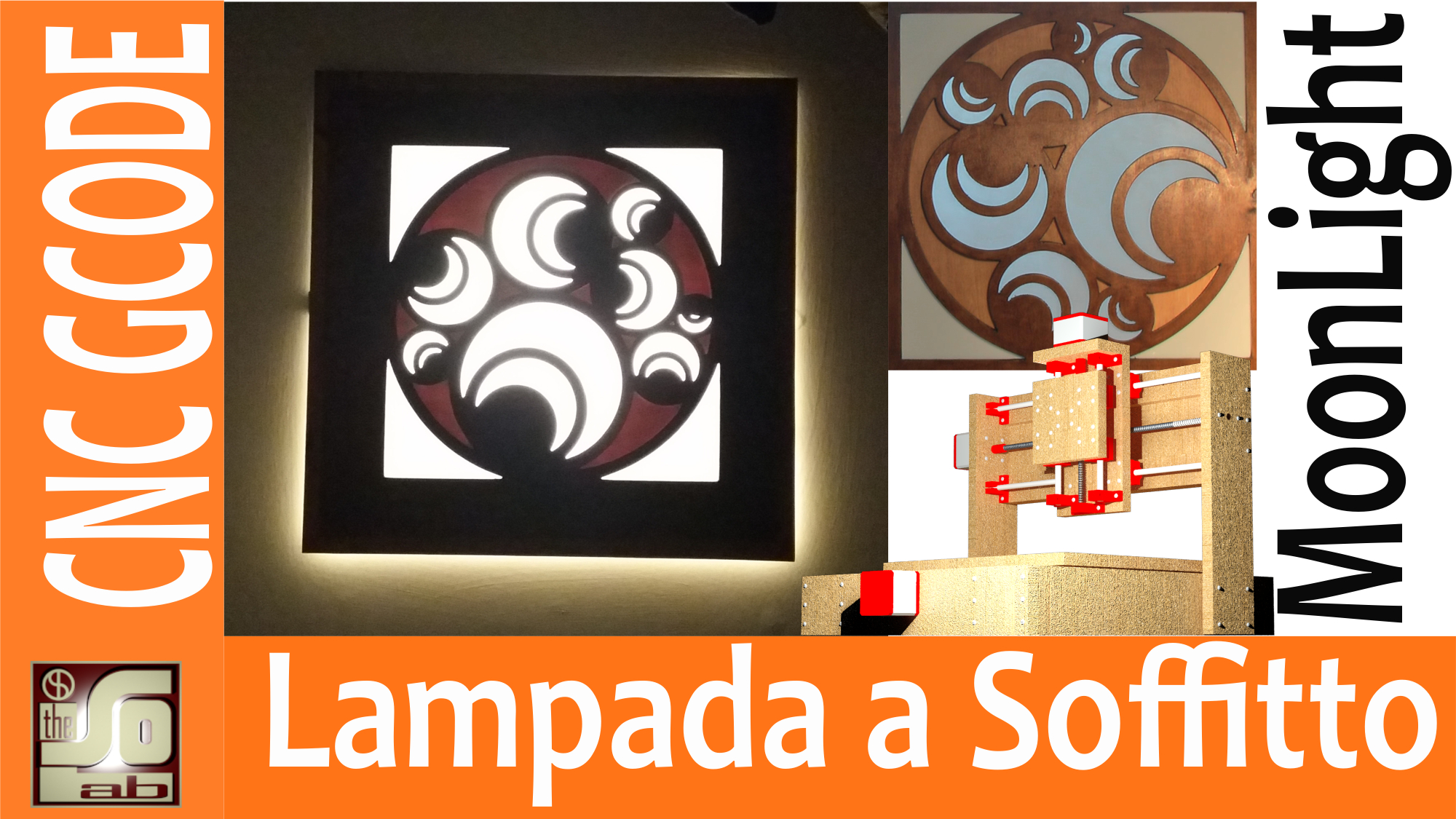 Come creare una lampada a soffitto con Inkscape e JScut Gcode e costruzione - MoonLight