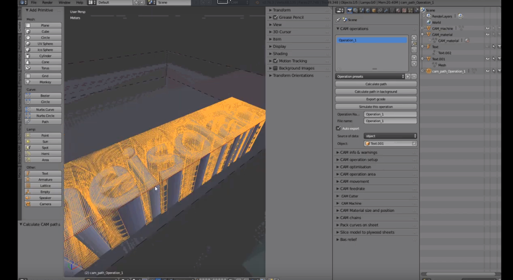 Tutorial BlenderCAM - Come creare il GCode con BlenderCAM per CNC