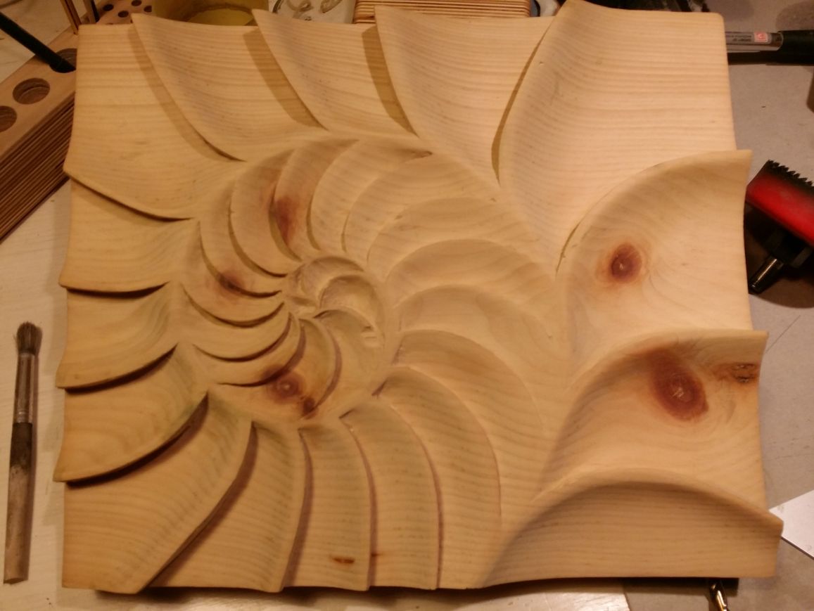 Scultura in legno conchiglia Nautilus Scultura in legno conchiglia